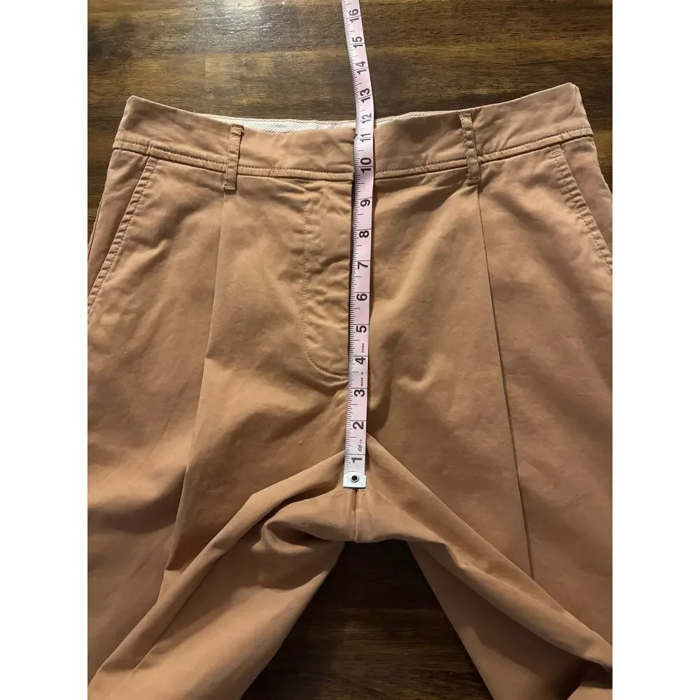 J Crew Women’s 6 Pants Wide Leg Crop Pleated Cotton Chino High Rise Trouser